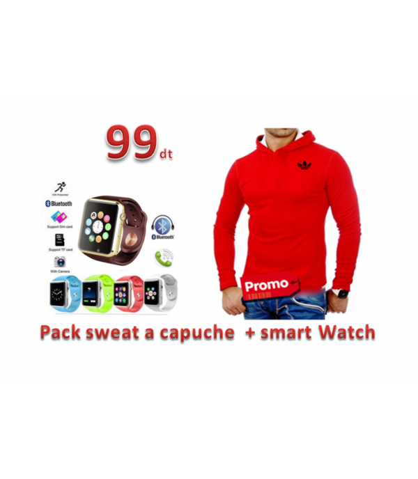 Pack sweat a capuche  + smart Watch